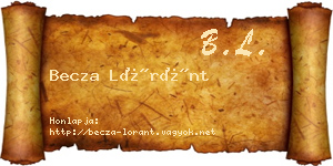 Becza Lóránt névjegykártya