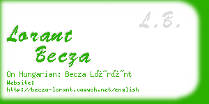 lorant becza business card